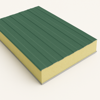 Стеновая сэндвич-панель с минеральной ватой 100 мм RAL 1018 в наличии в Архангельске